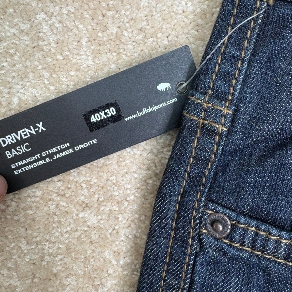 BUFFALO DAVID BITTON Driven-X Basic Jeans Men's 40x30 Dark Wash Straight Stretch - Picture 3 of 9